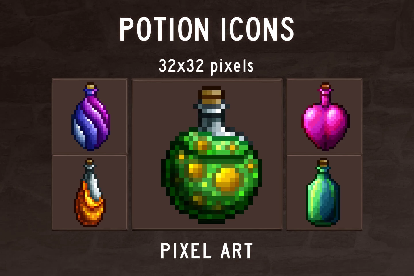 Potion Icons Pixel Art Pack