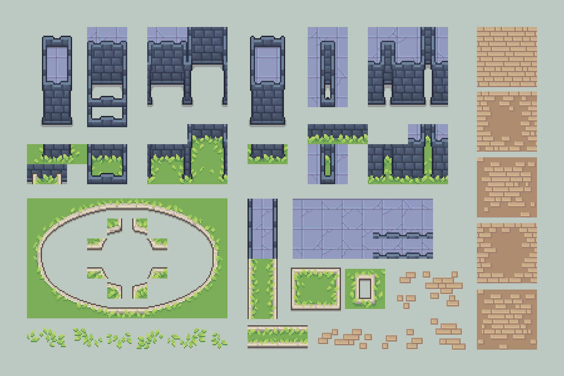 Noble’s Manor Pixel Top-Down Tileset Asset Pack