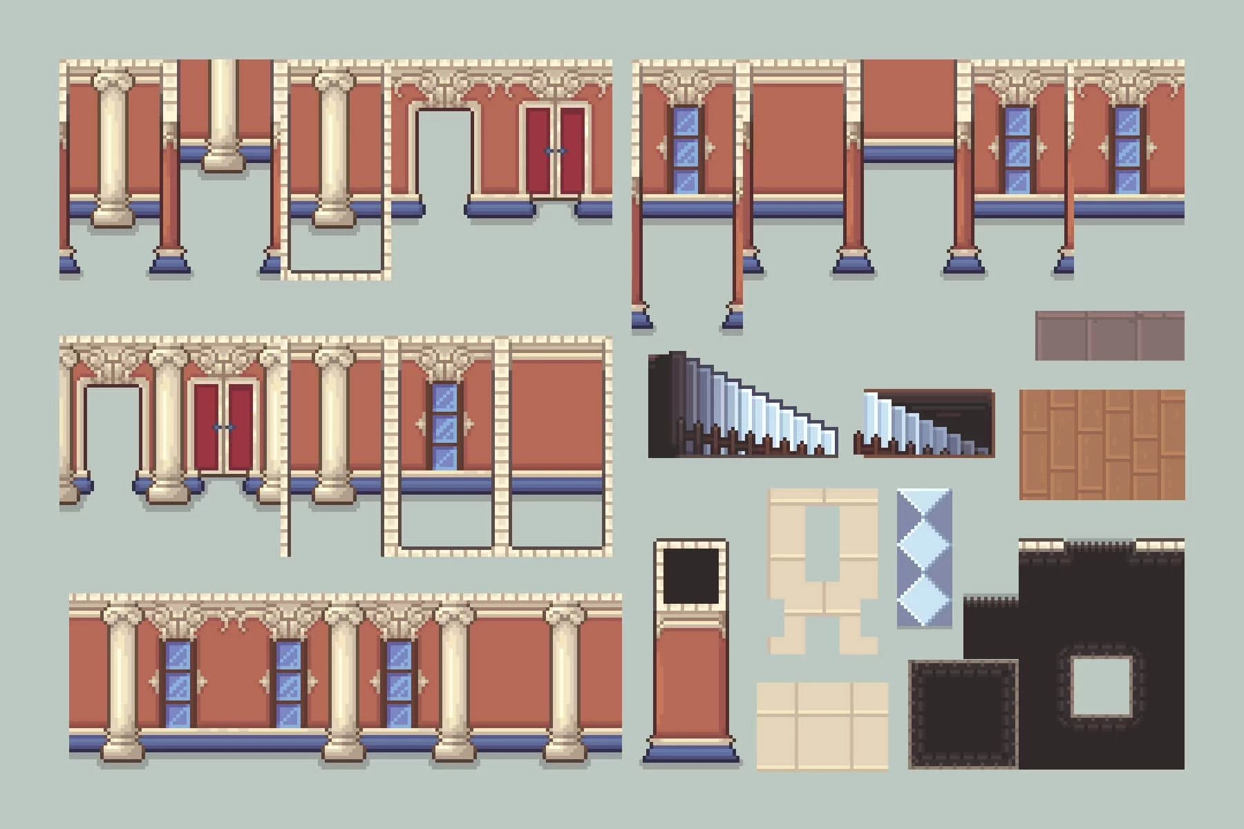 Noble’s Manor Pixel Top-Down Tileset Asset Pack