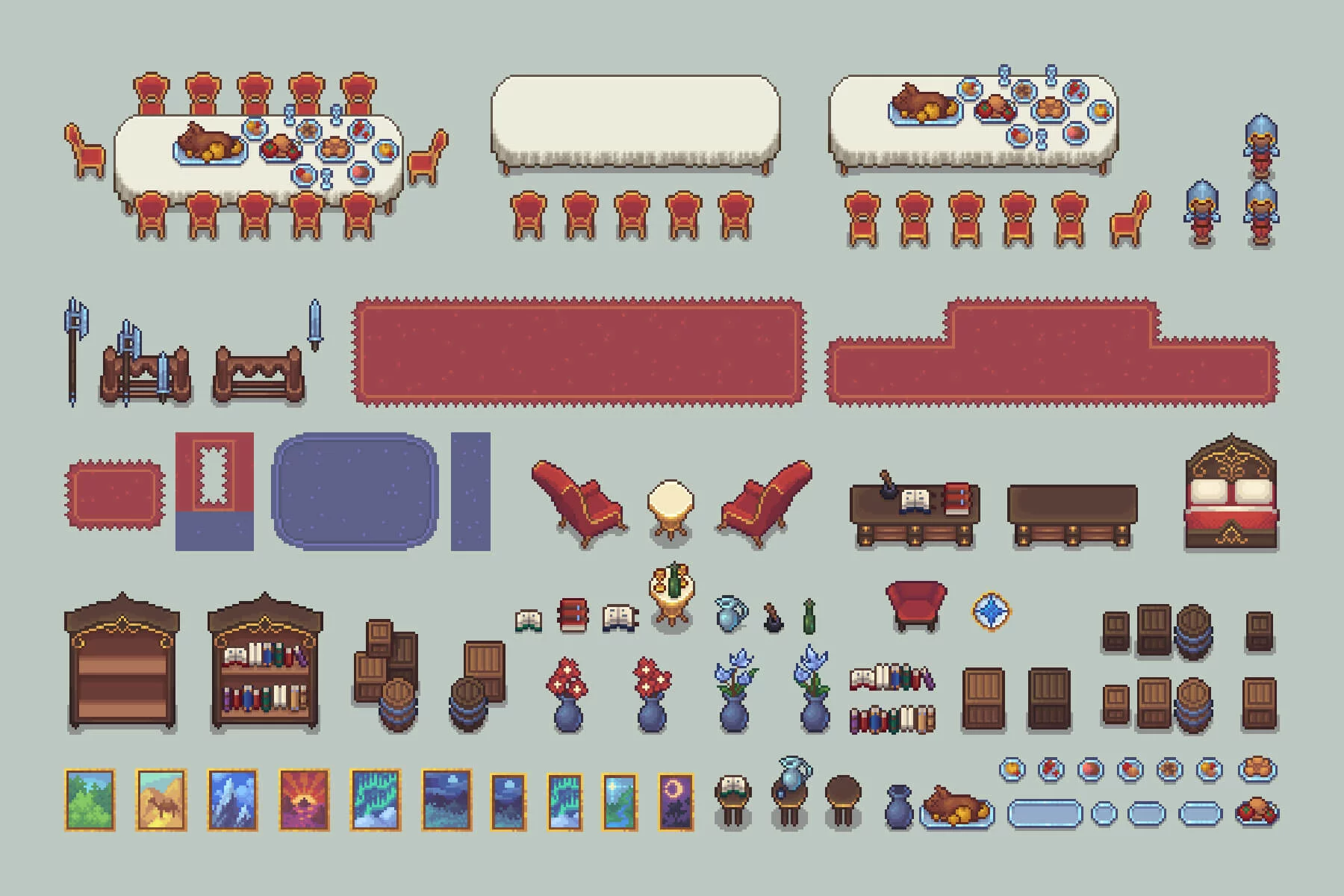 Noble’s Manor Pixel Top-Down Tileset Asset Pack