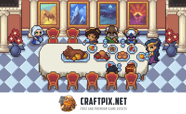 Noble’s Manor Pixel Top-Down Tileset Asset Pack