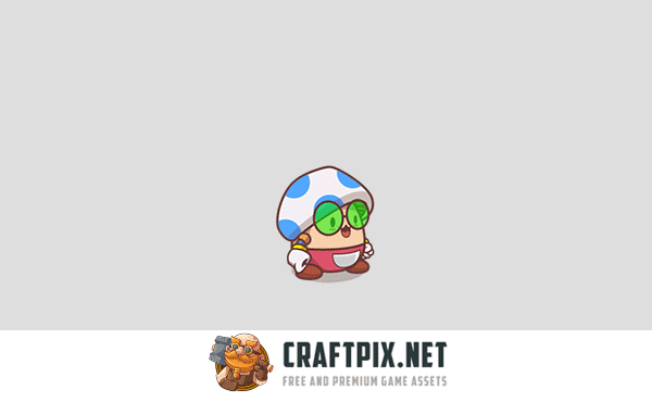Cute Mushroom Character Game Sprites