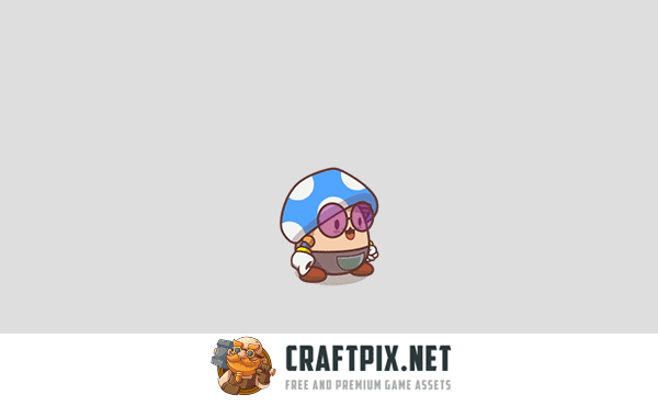 Cute Mushroom Character Game Sprites