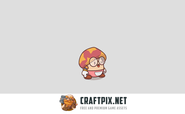 Cute Mushroom Character Game Sprites