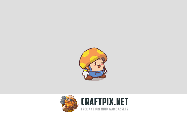 Cute Mushroom Character Game Sprites