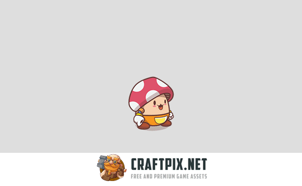 Cute Mushroom Character Game Sprites