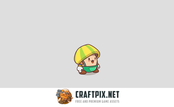 Cute Mushroom Character Game Sprites