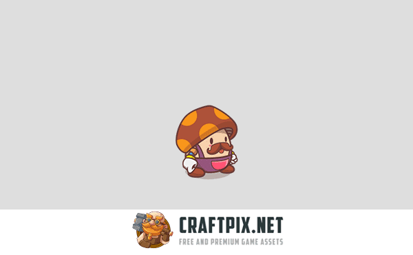 Cute Mushroom Character Game Sprites