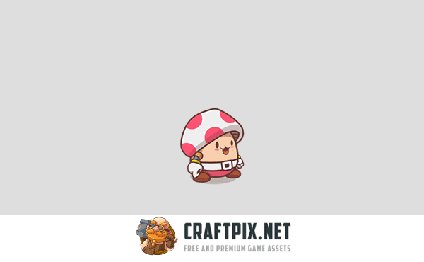 Cute Mushroom Character Game Sprites
