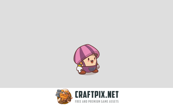 Cute Mushroom Character Game Sprites