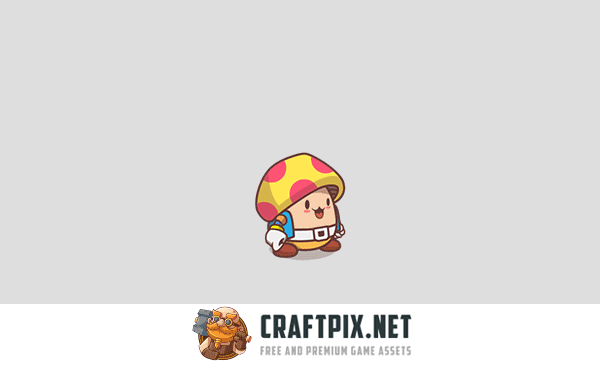 Cute Mushroom Character Game Sprites