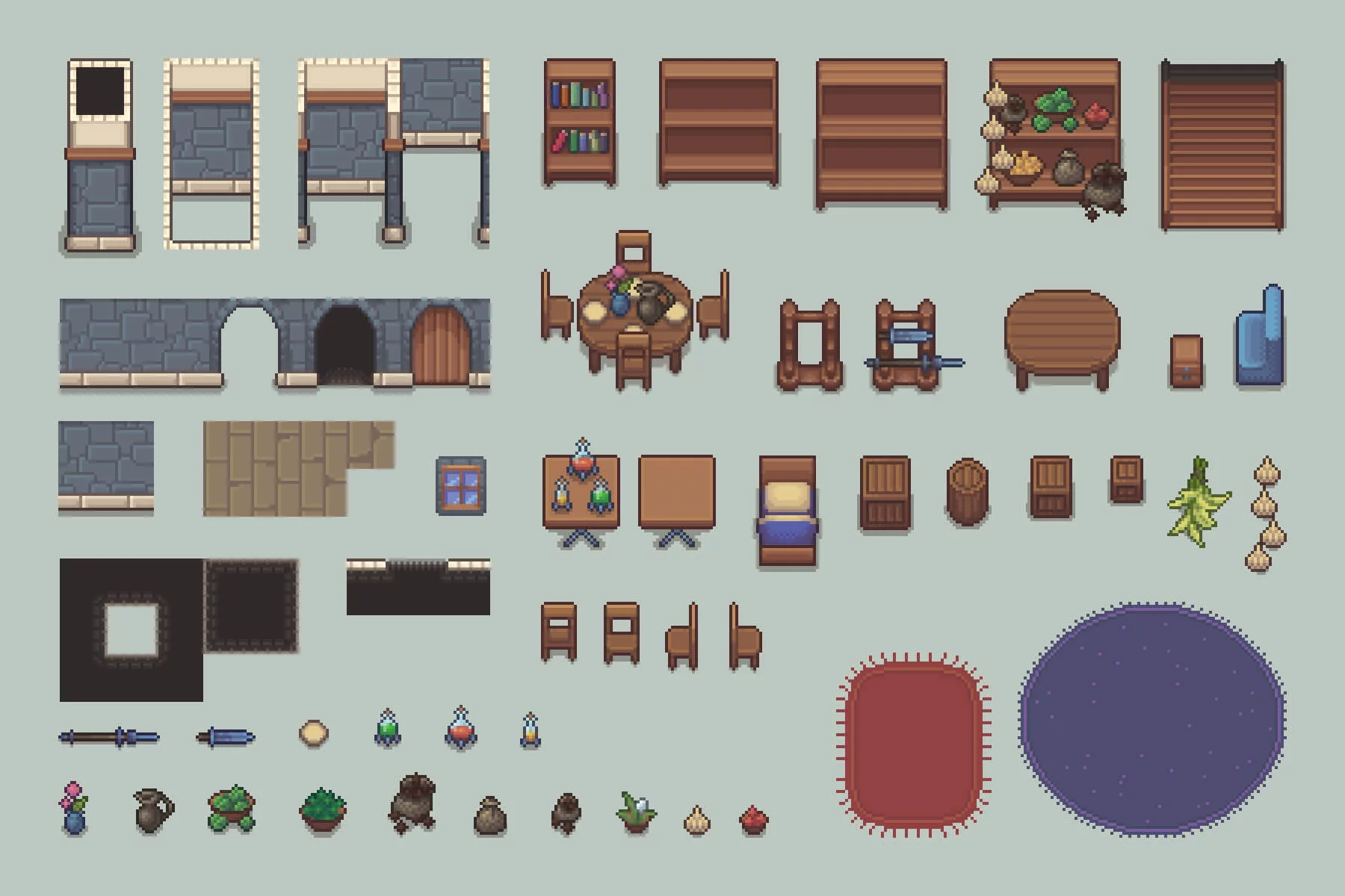 Main Character’s Home Top-Down Pixel Art Asset