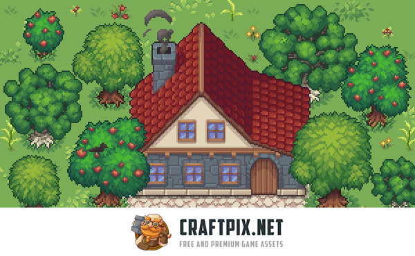 Main Character’s Home Top-Down Pixel Art Asset