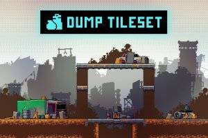 Dump 2D Tileset像素艺术：打造现代垃圾场平台游戏