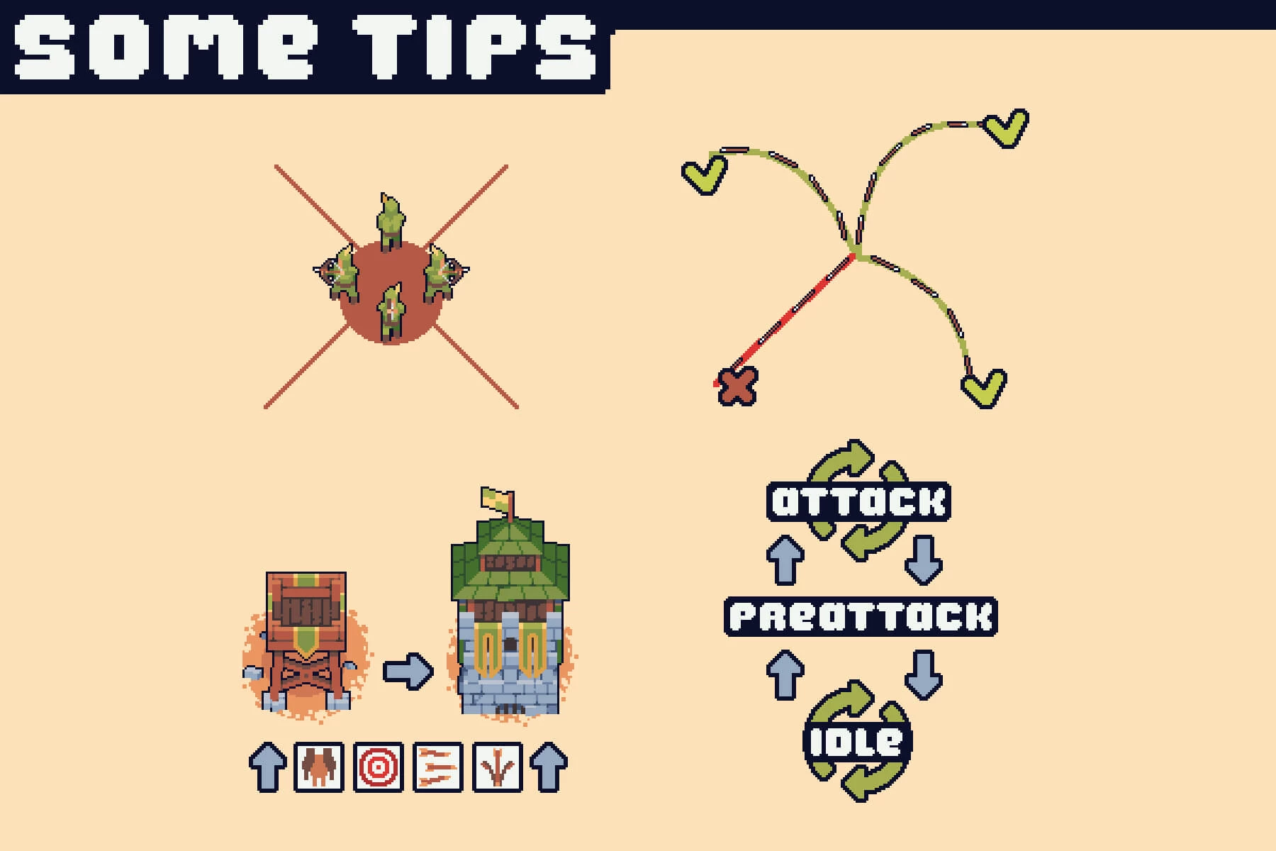 Archer Towers Pixel Art for Tower Defense
