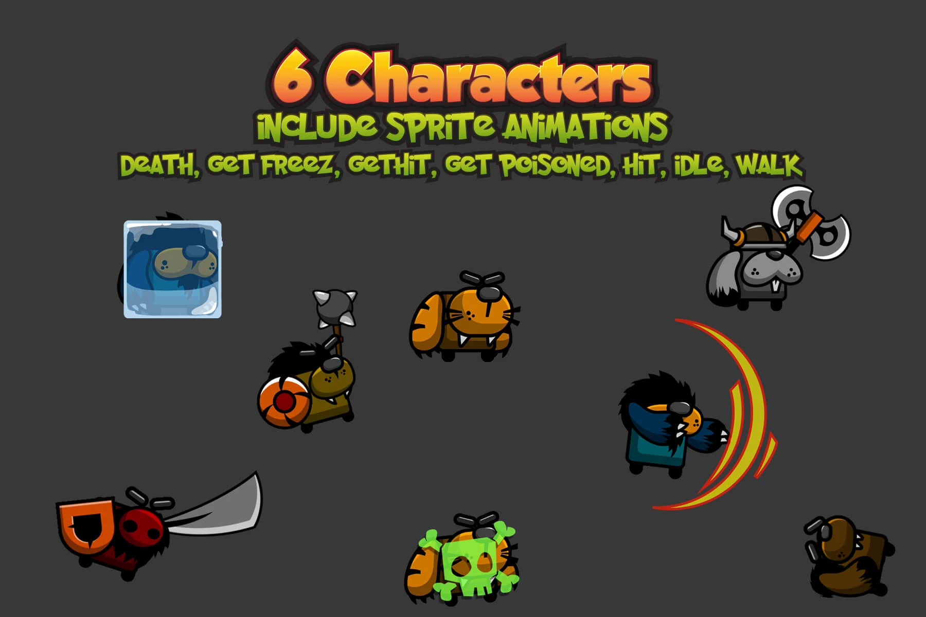 Mini Monster 6 Character Sprites