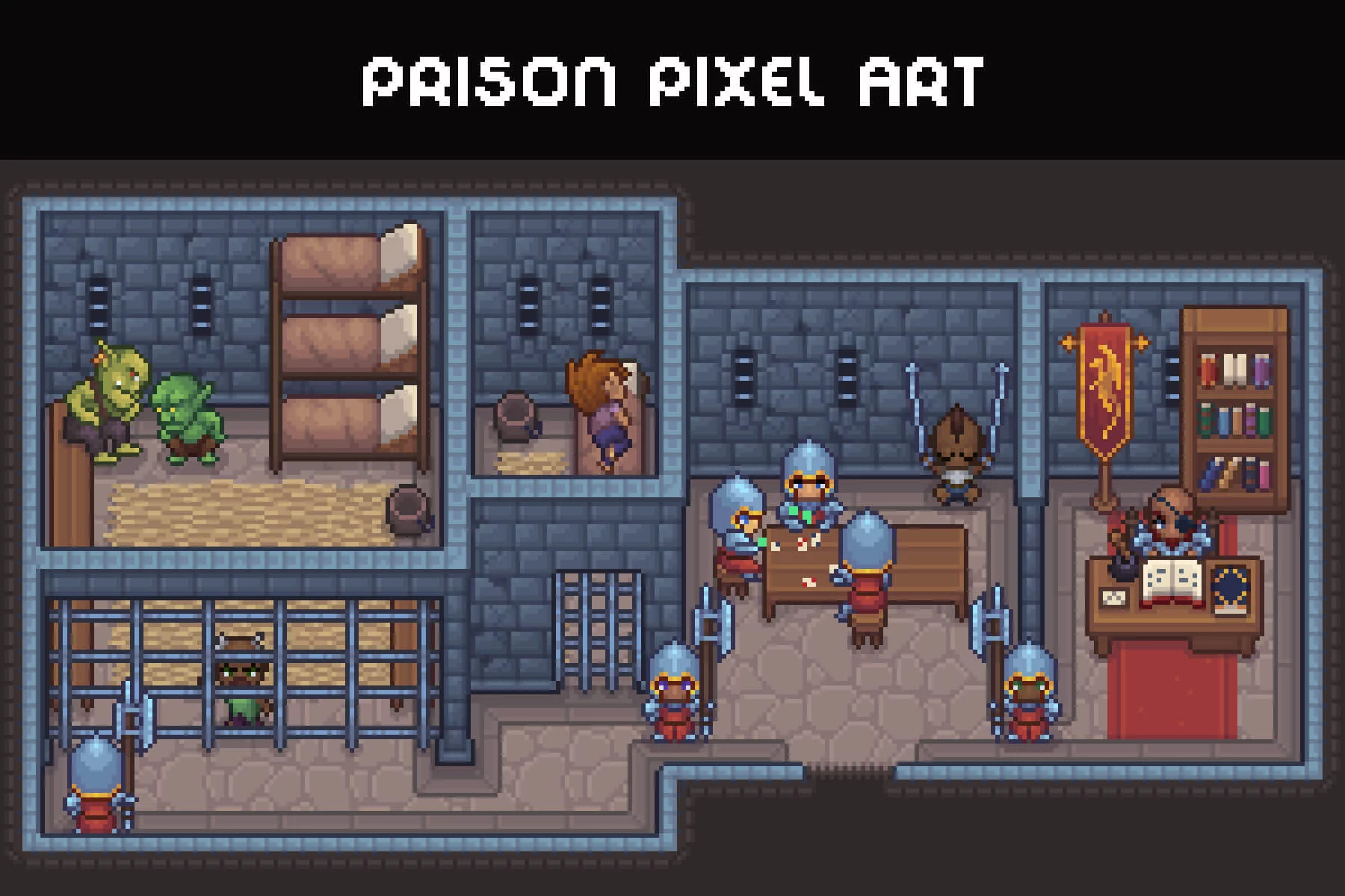 Fantasy RPG Prison Top-Down Pixel Art Pack