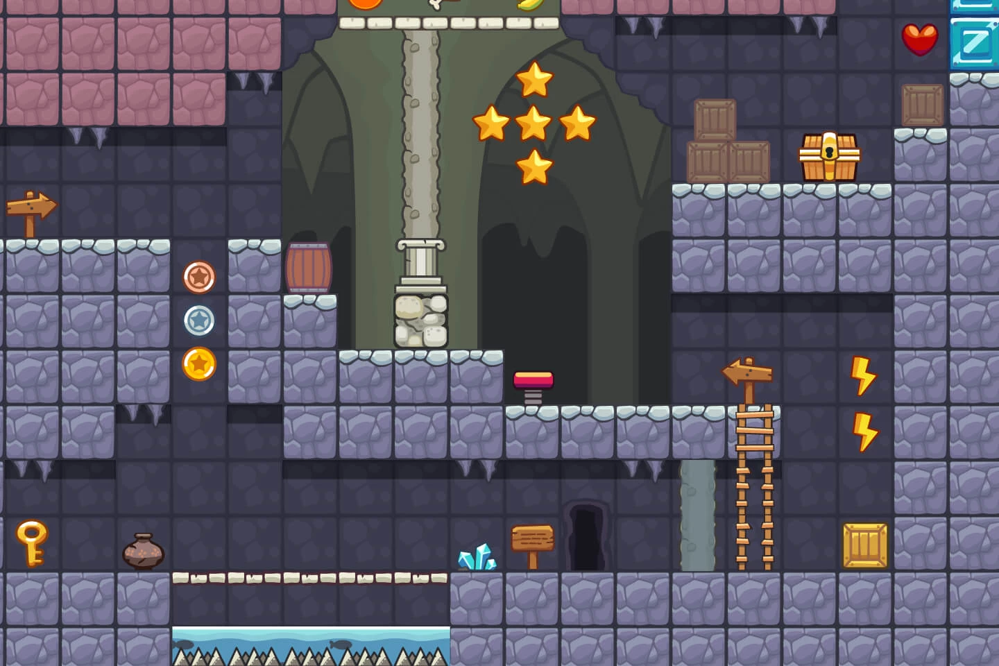 Cave Platformer 2D Game Tileset
