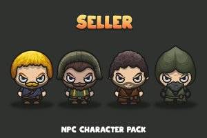 秋季主题NPC角色包：2D RPG游戏商人角色合集