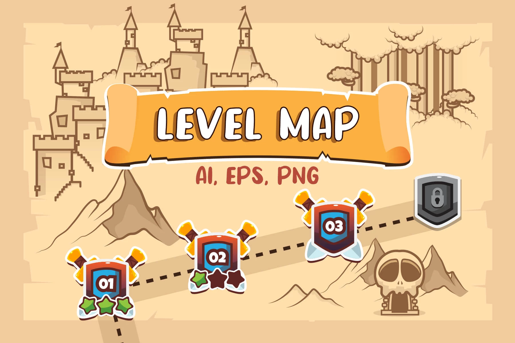 Level Map Game Assets