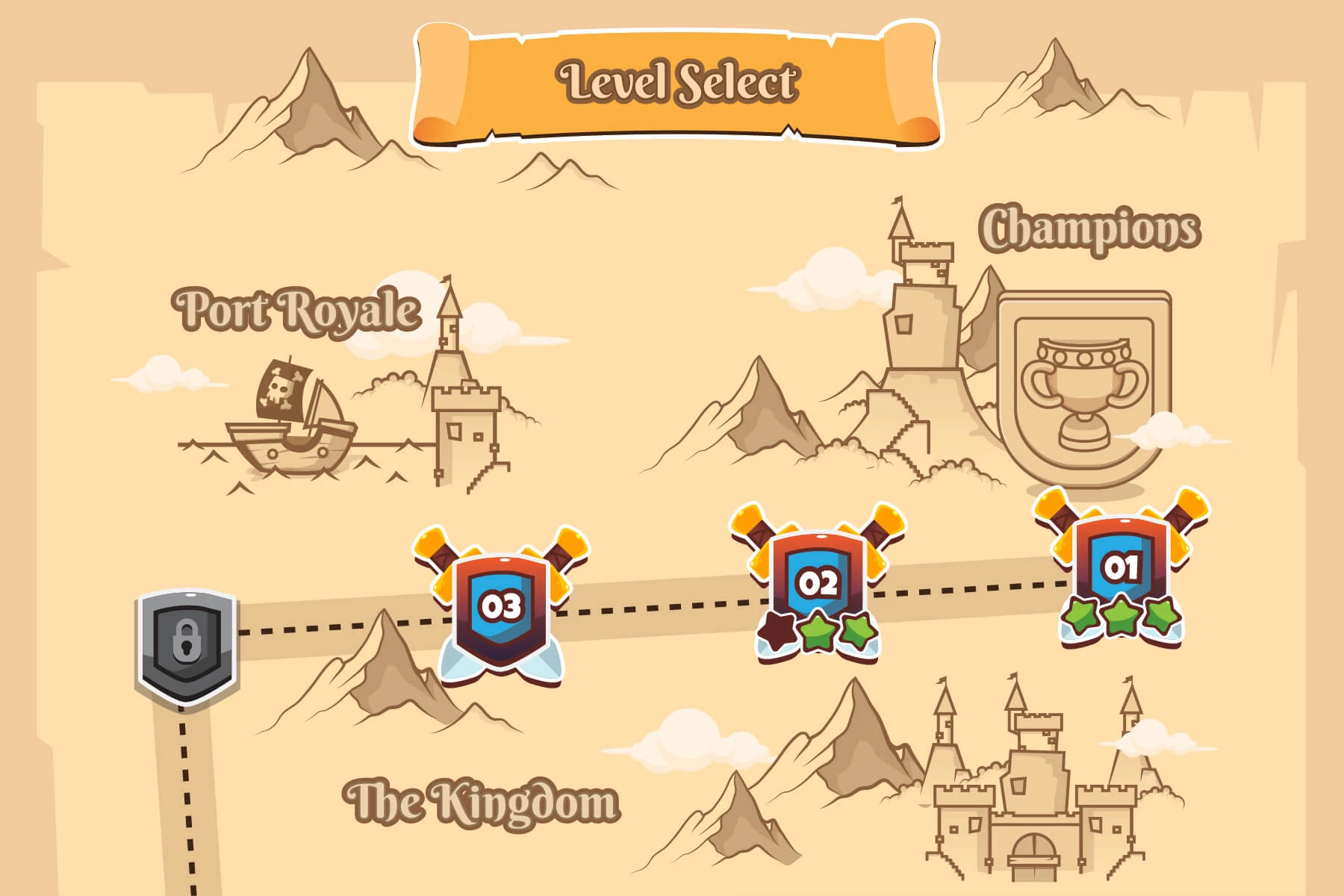 Level Map Game Assets