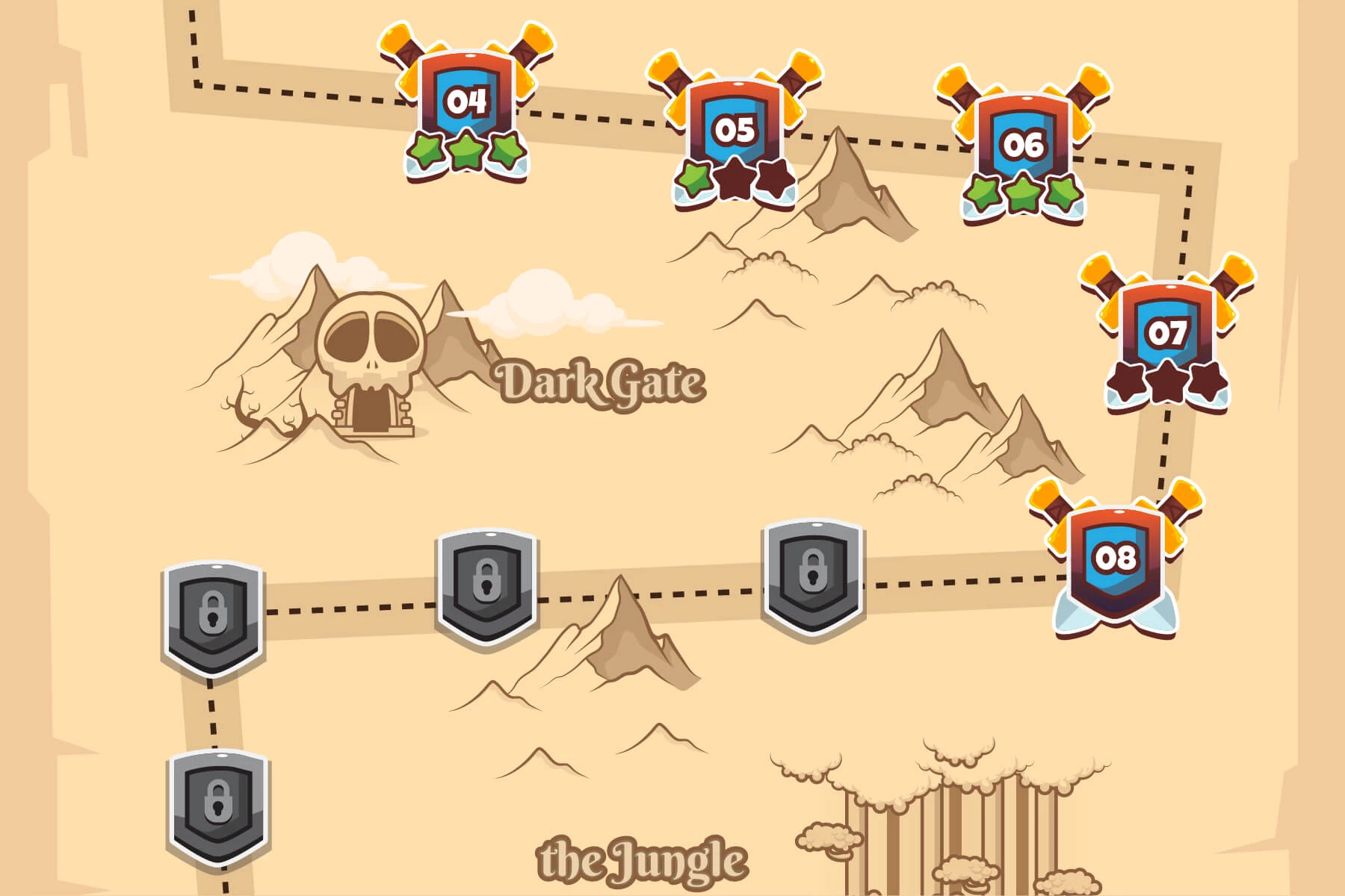 Level Map Game Assets