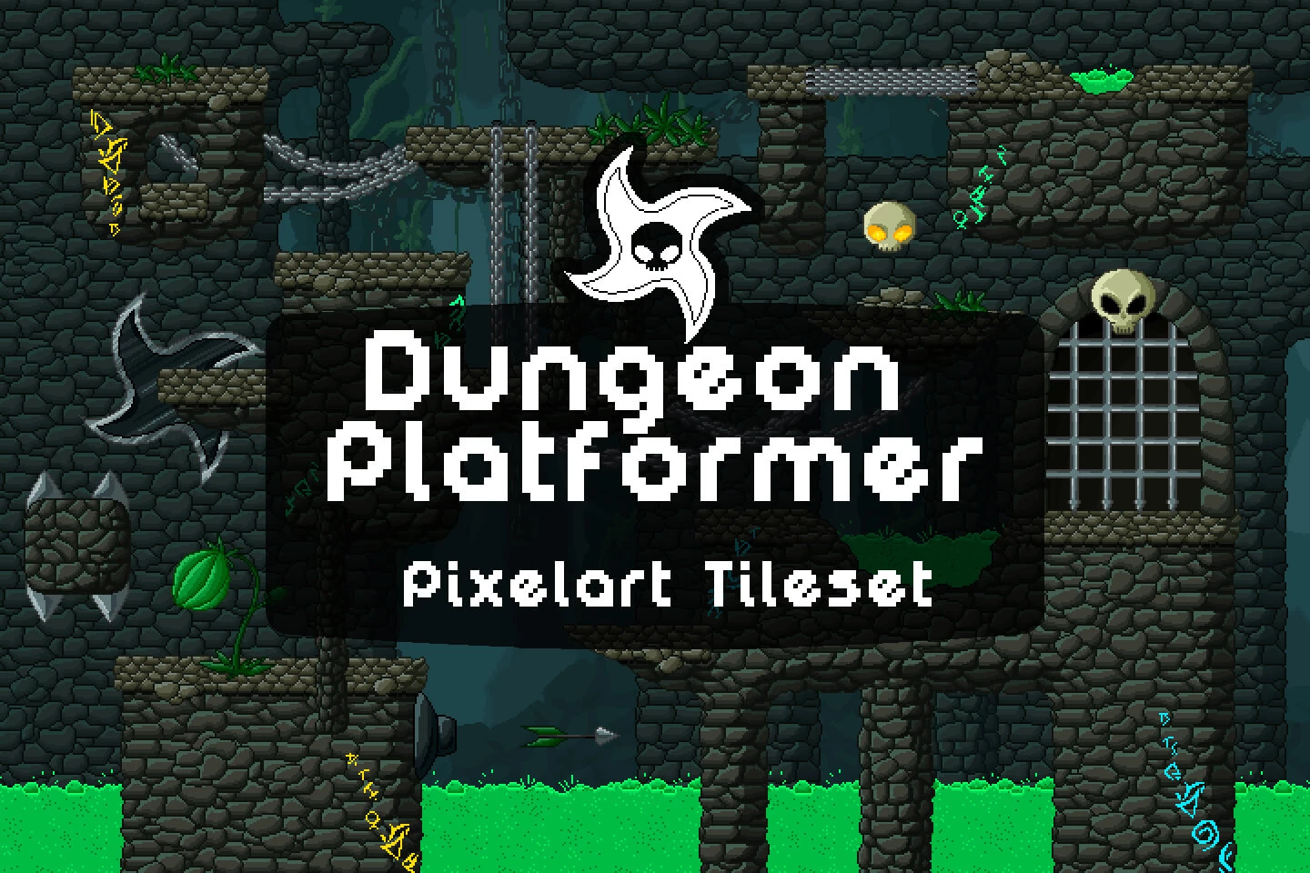Dungeon Platformer Pixel Art Tileset