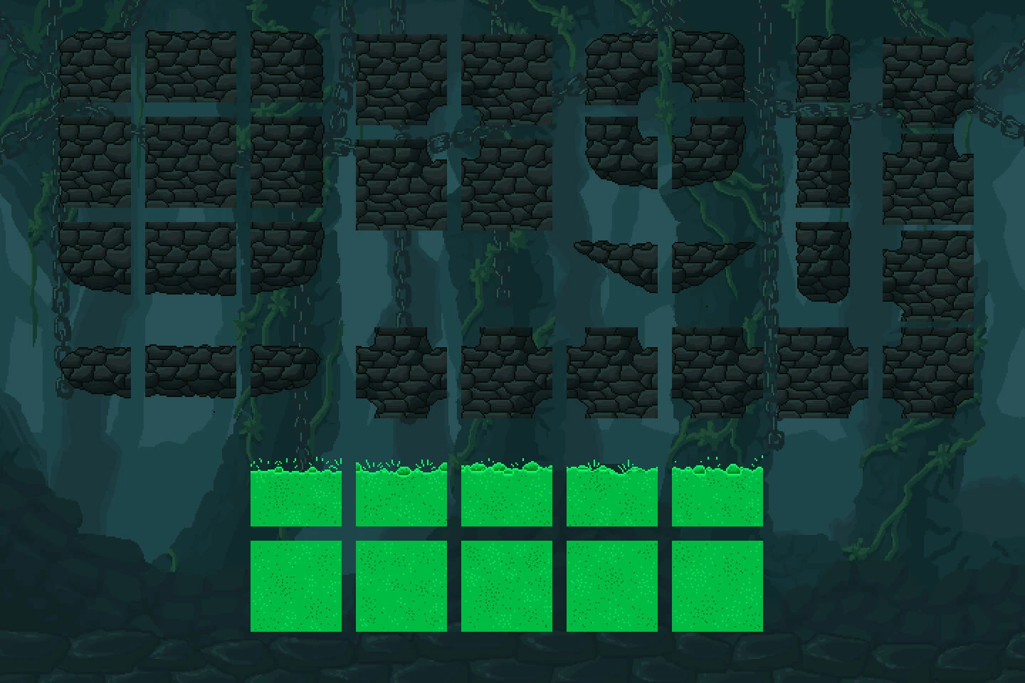 Dungeon Platformer Pixel Art Tileset