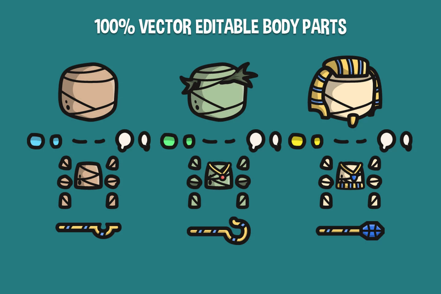 Mummy Tiny Style 2D Character Sprites