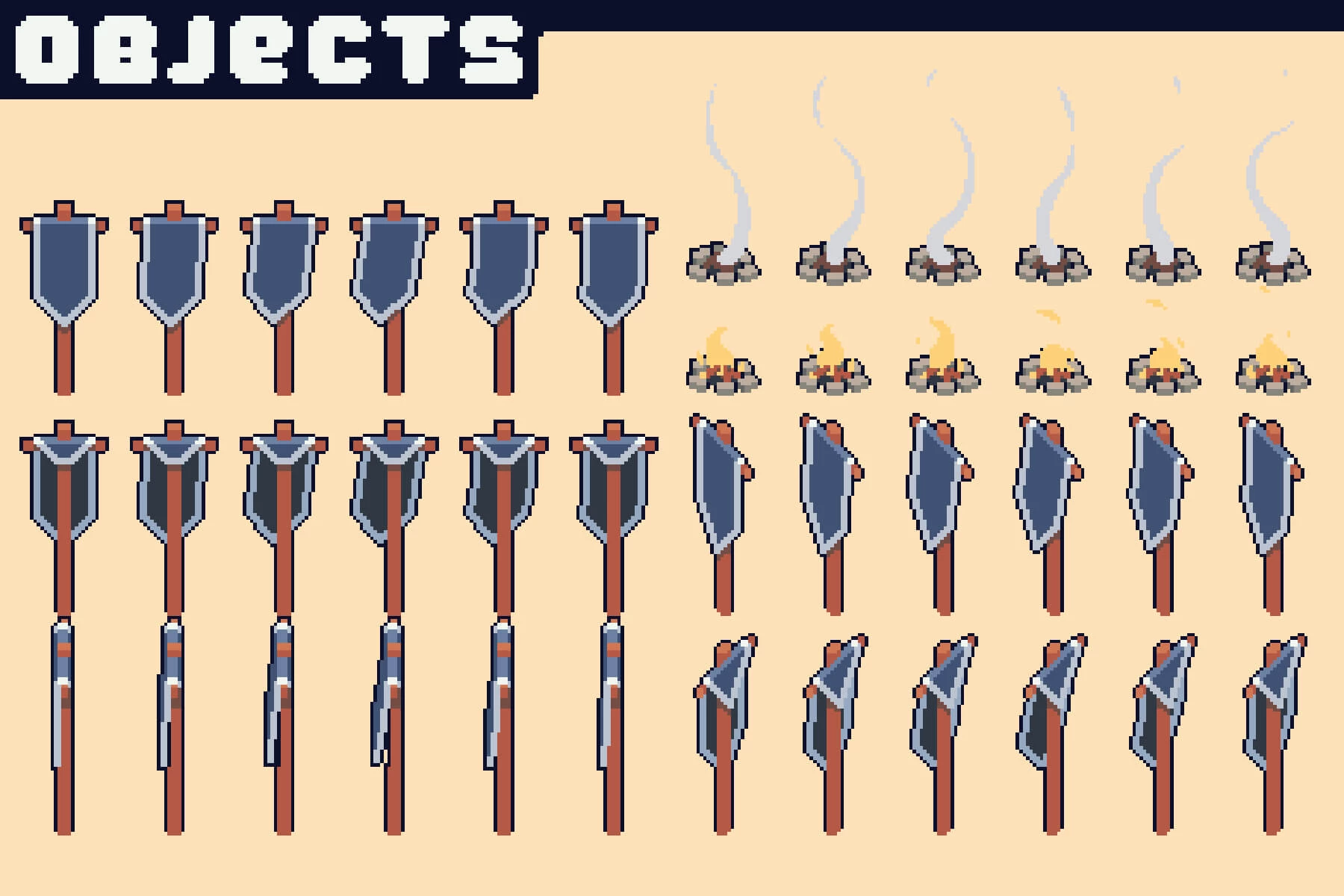 Fields Tileset Pixel Art for Tower Defense