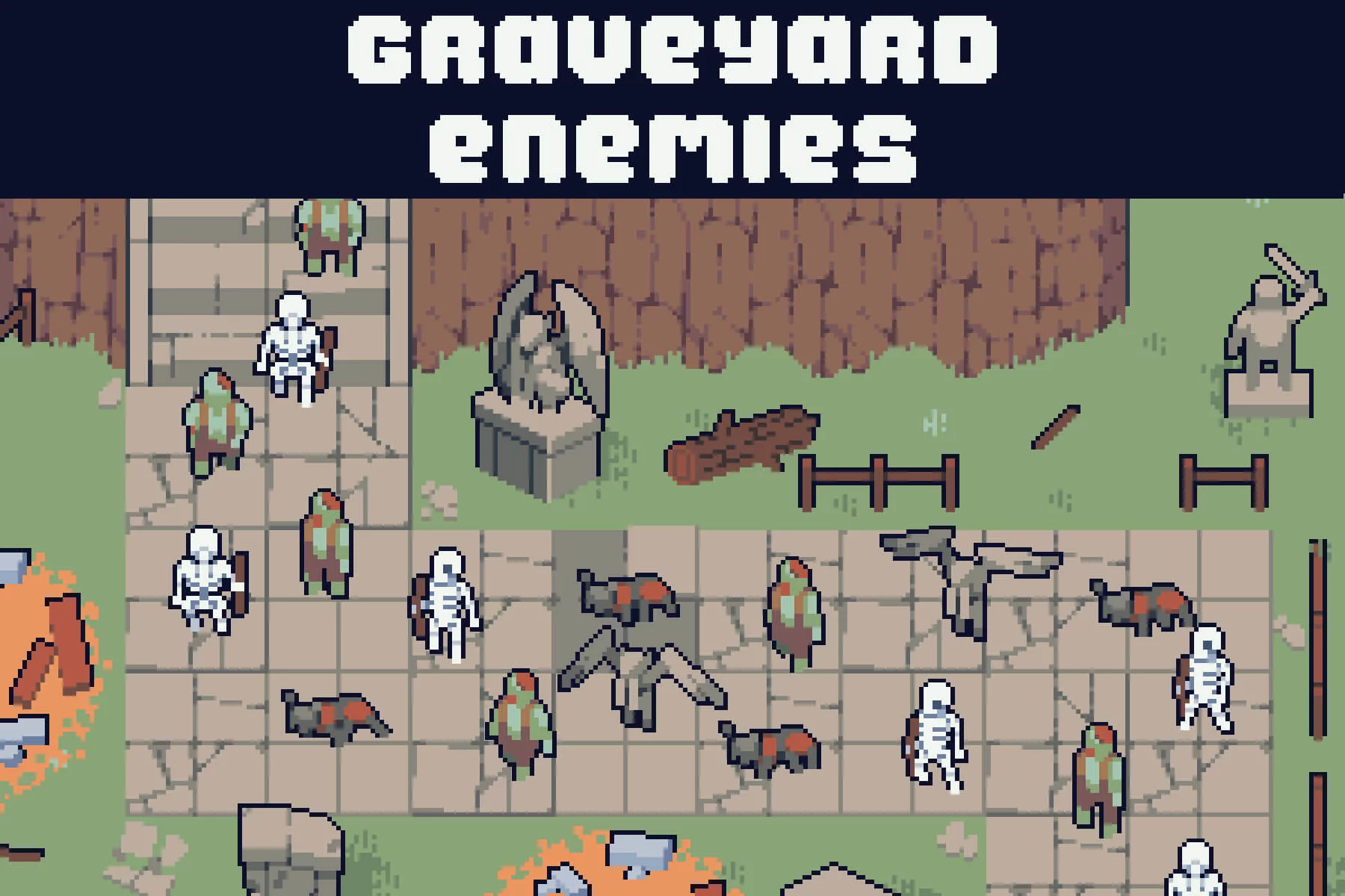 Undead Enemies Pixel Art for Tower Defense