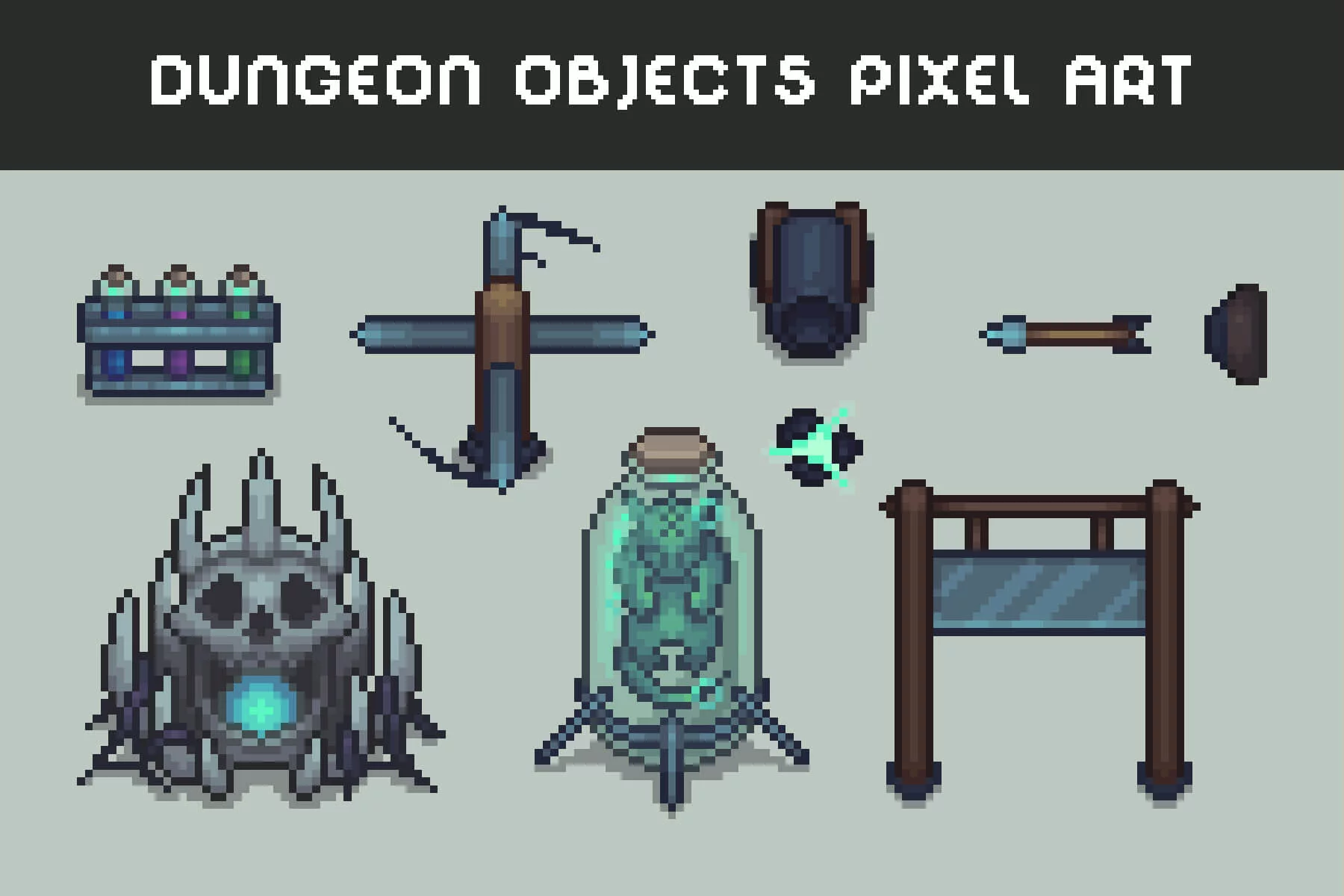 Pixel Dungeon Props and Objects Asset Pack