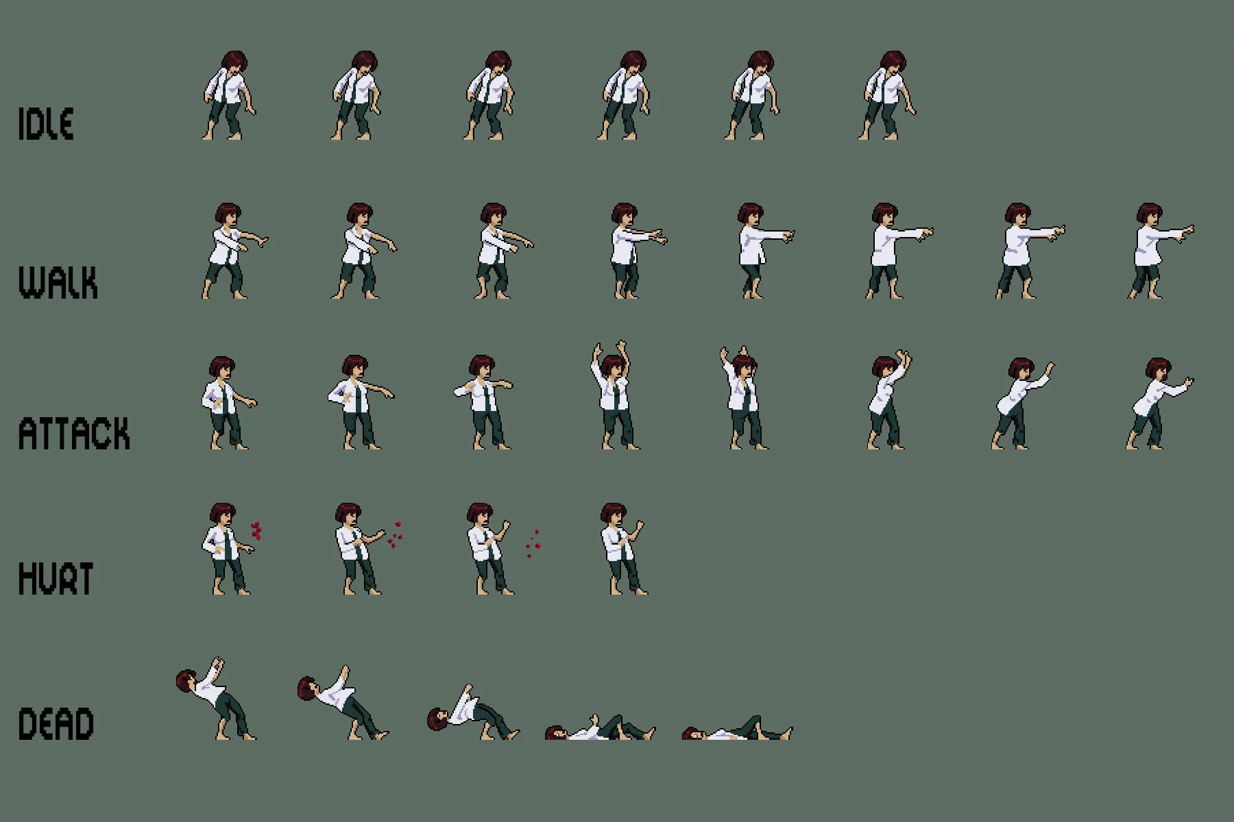 Urban Zombie Pixel Art Sprite Pack