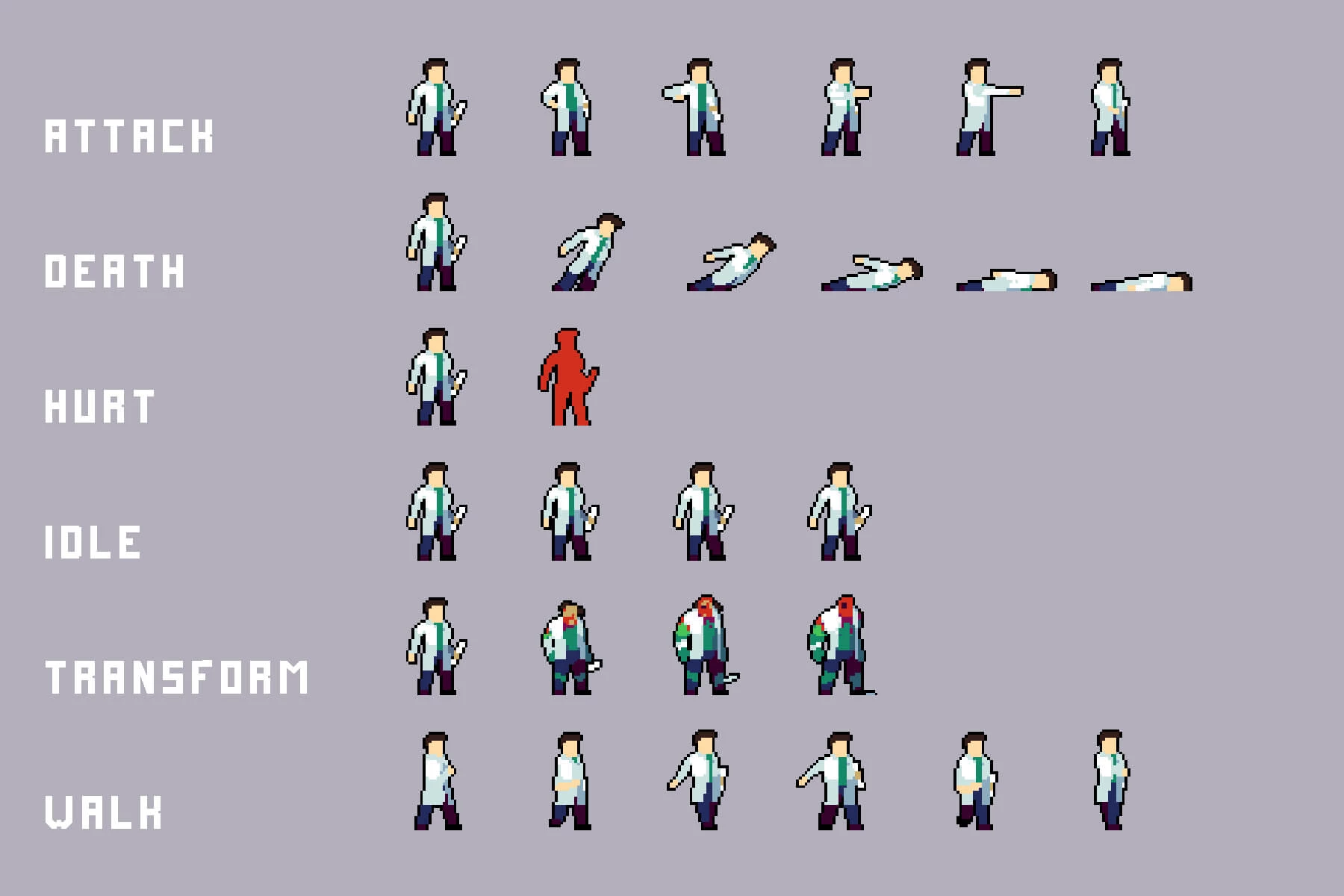 Lab Enemies Pixel Art