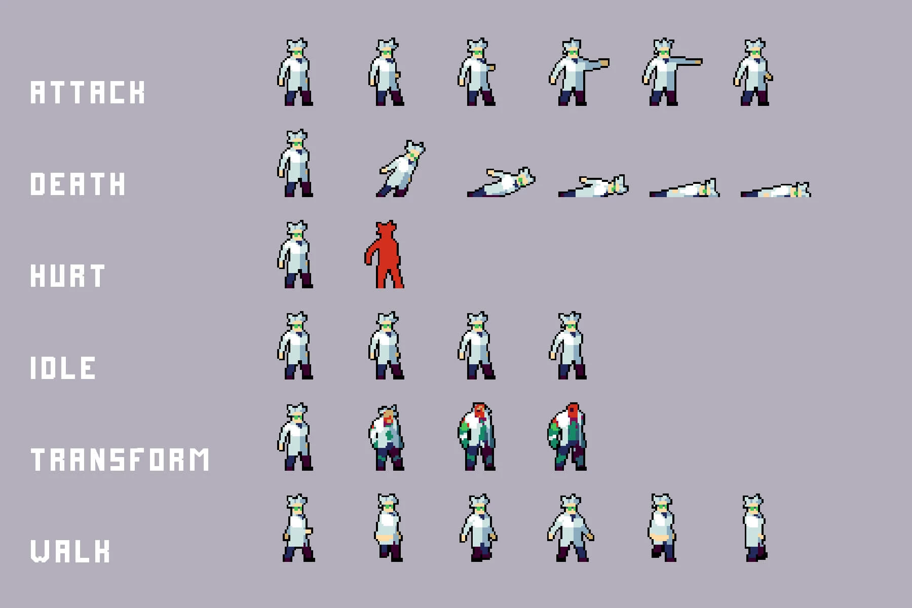 Lab Enemies Pixel Art