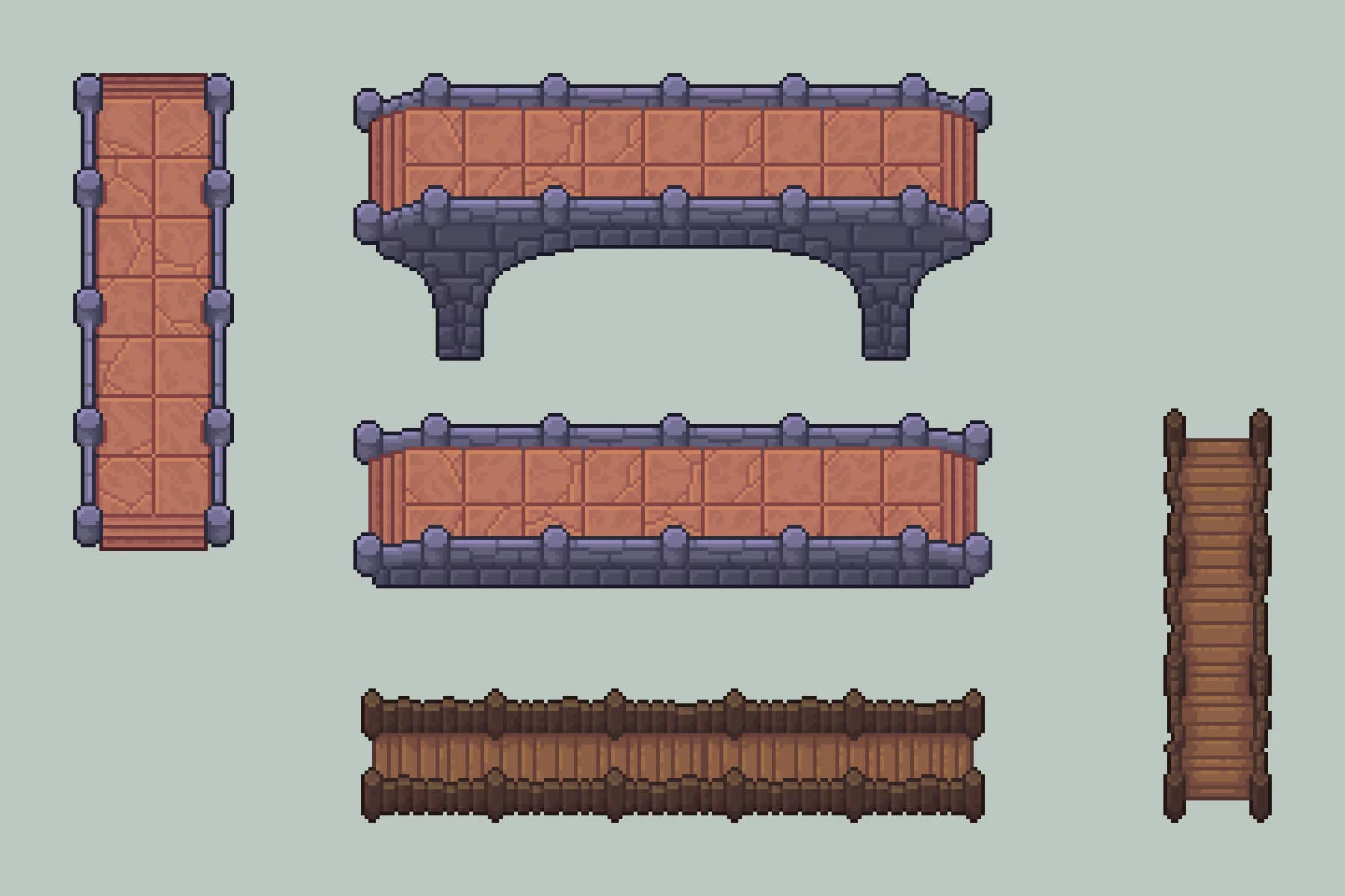 Bridges Top-Down Pixel Art Asset Pack