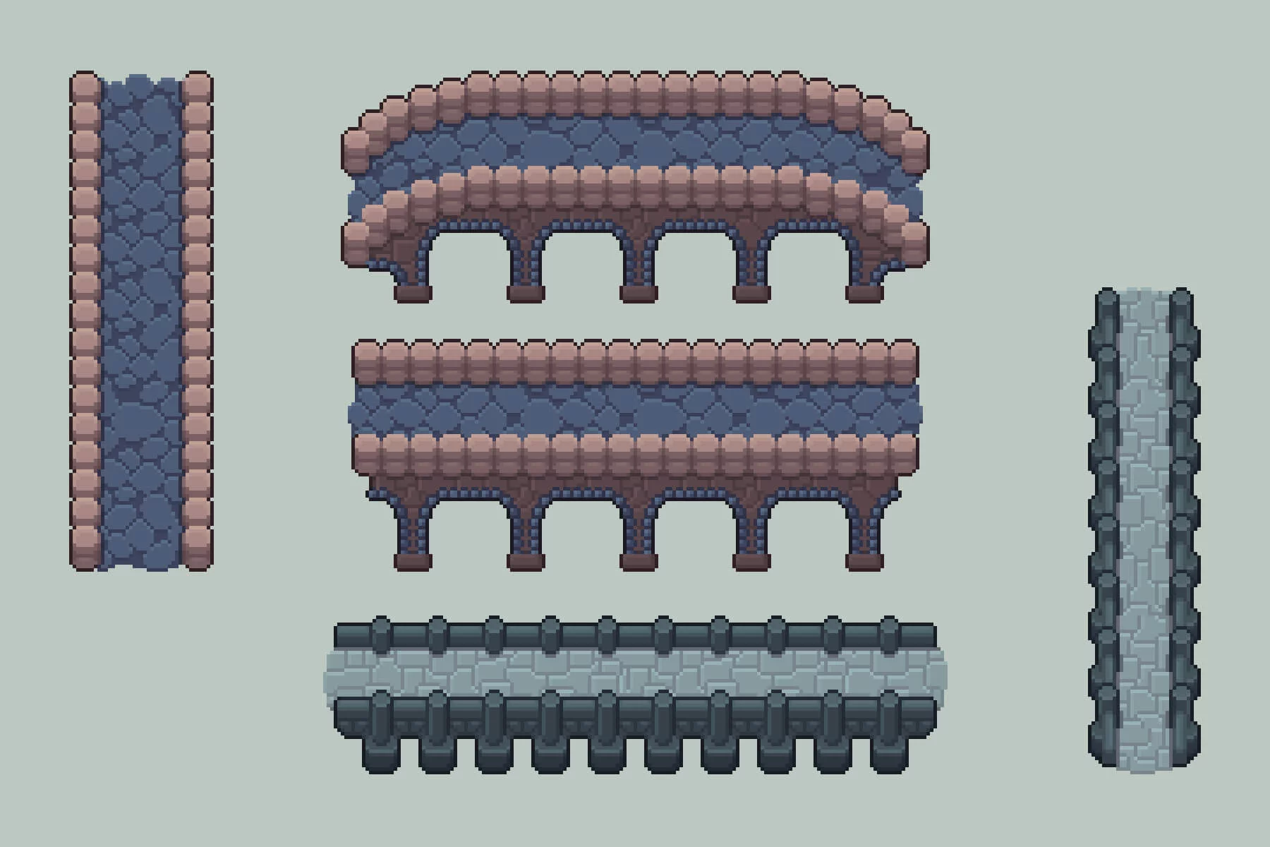 Bridges Top-Down Pixel Art Asset Pack
