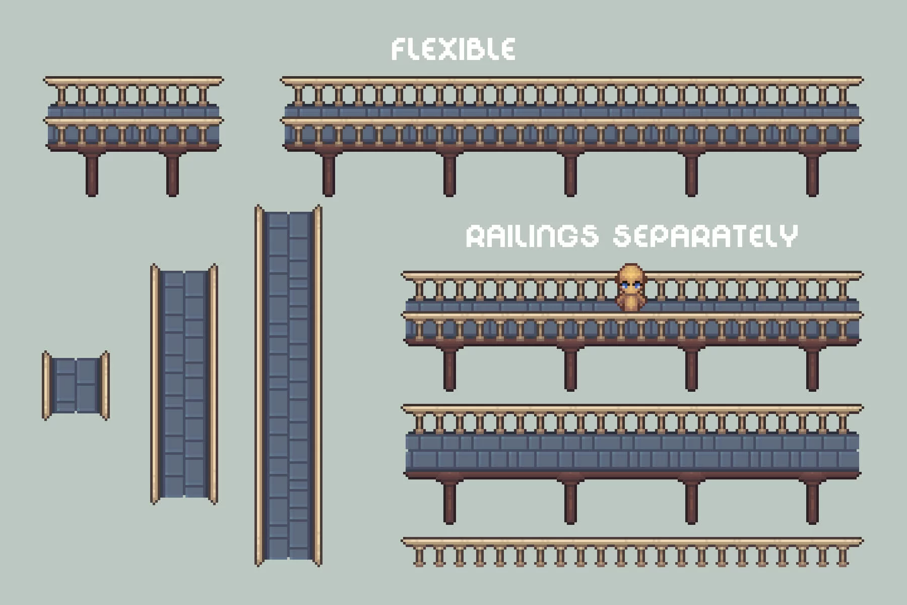 Bridges Top-Down Pixel Art Asset Pack