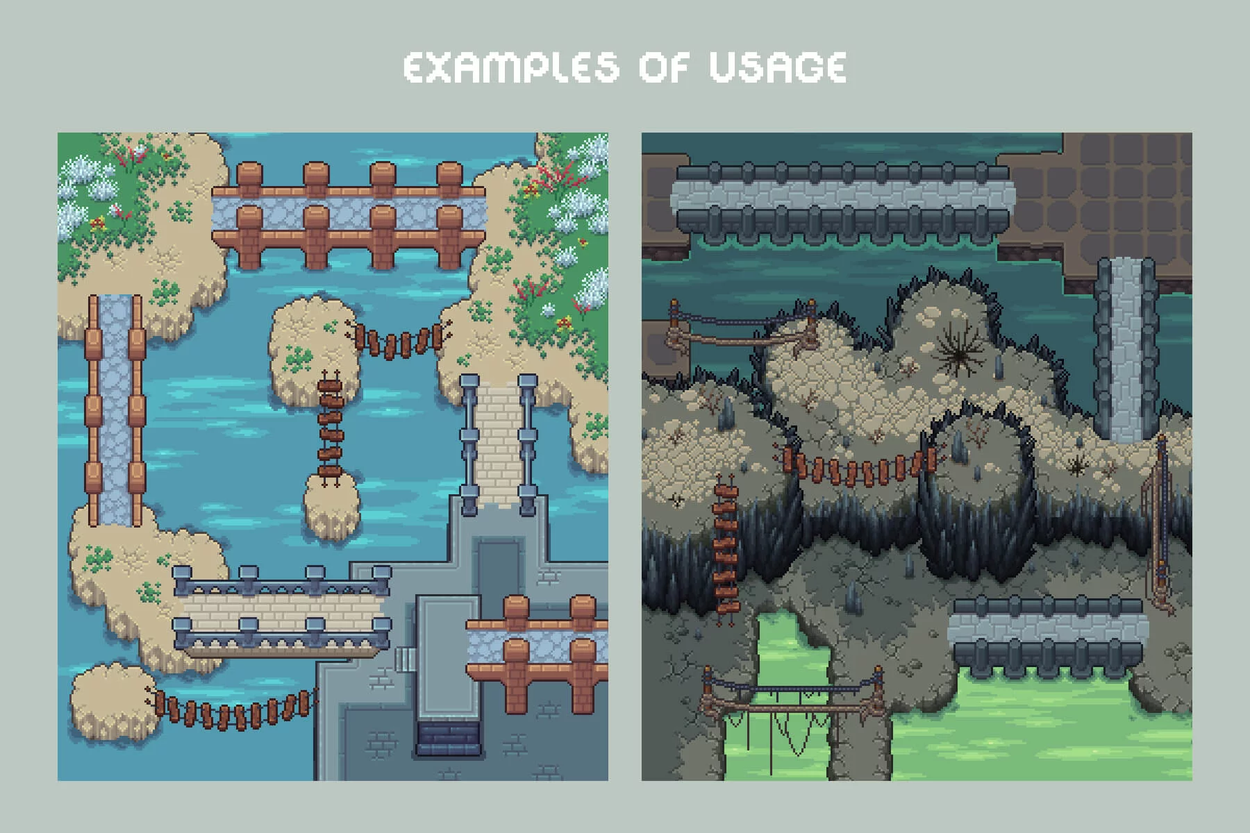 Bridges Top-Down Pixel Art Asset Pack