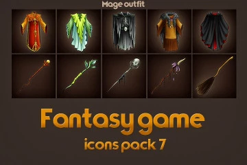 Game Icons of Fantasy Mage Outfit Pack 7