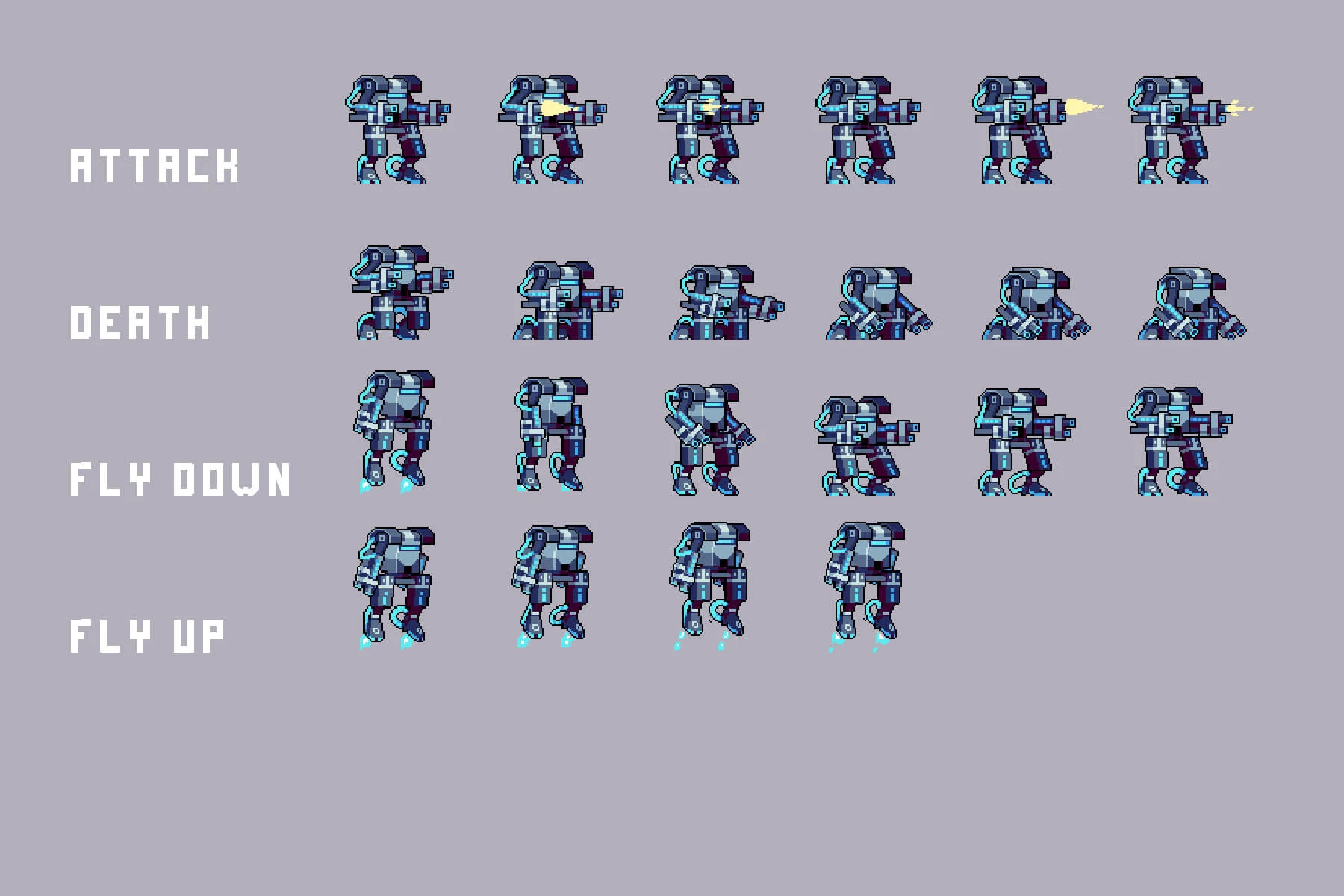Battle Mecha Sprites Pixel Art Pack