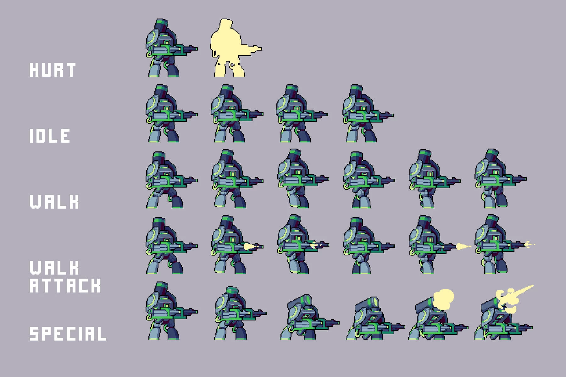 Battle Mecha Sprites Pixel Art Pack