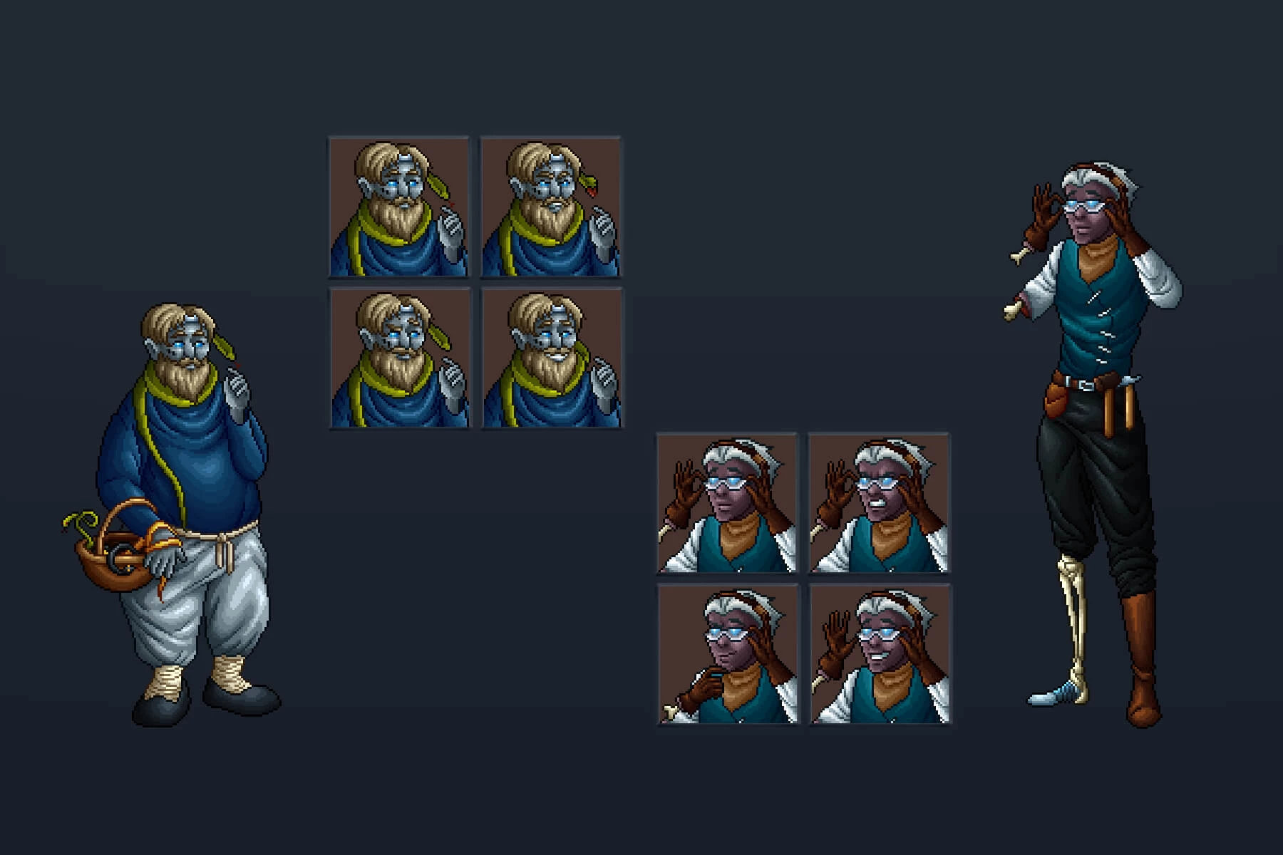 Undead Characters Full Length Pixel Art