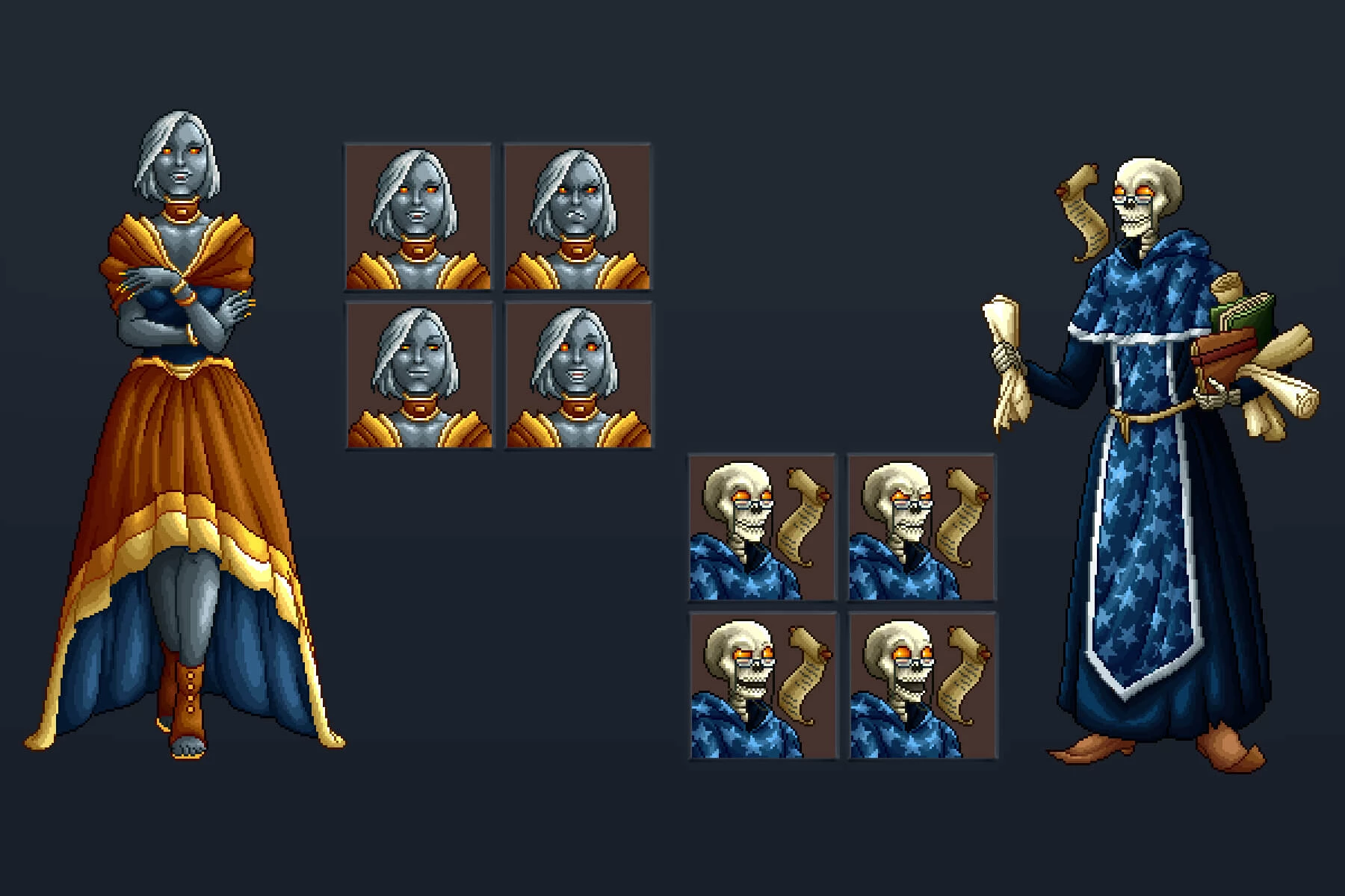 Undead Characters Full Length Pixel Art