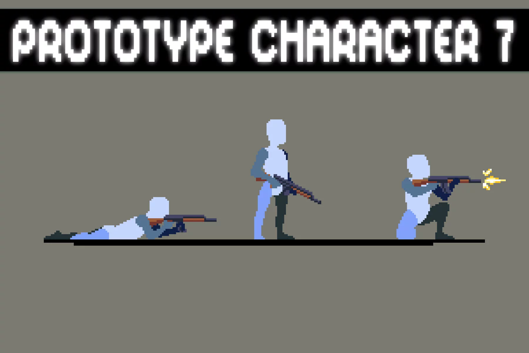 Pixel Prototype Character Sprites for Shooter