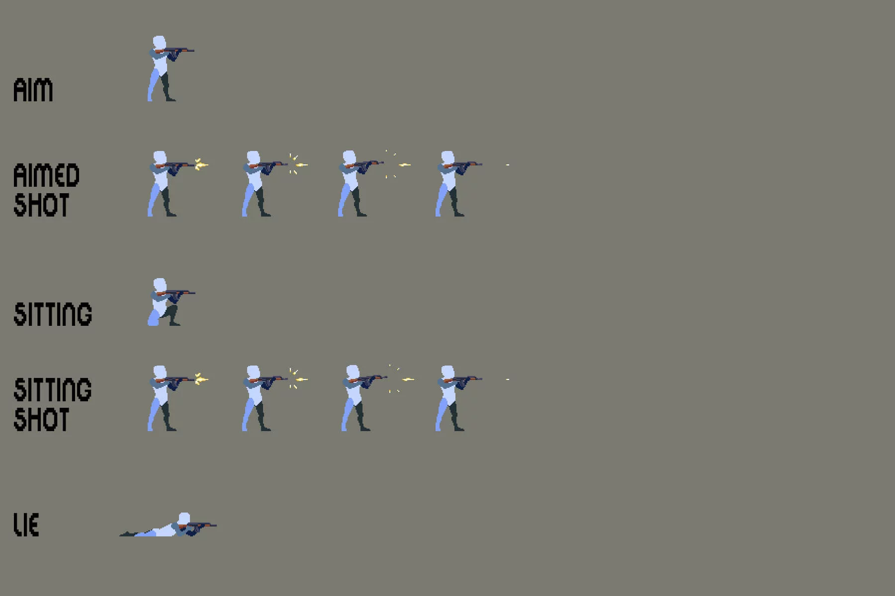 Pixel Prototype Character Sprites for Shooter