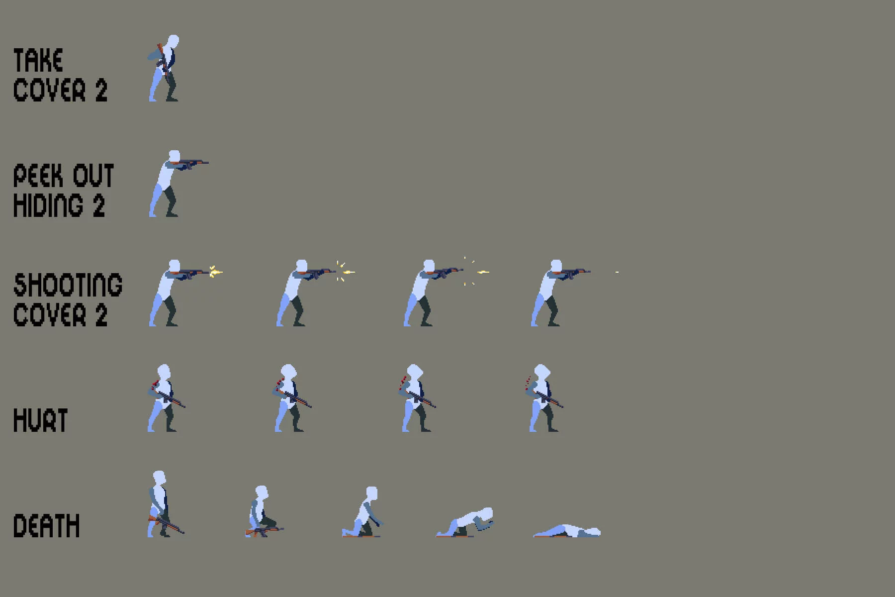 Pixel Prototype Character Sprites for Shooter