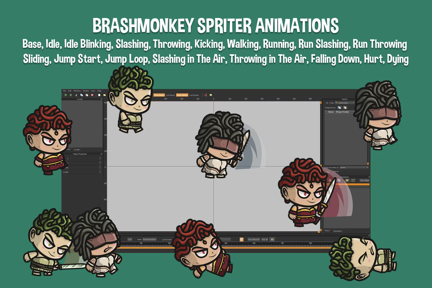 Medusa Chibi Character Sprites