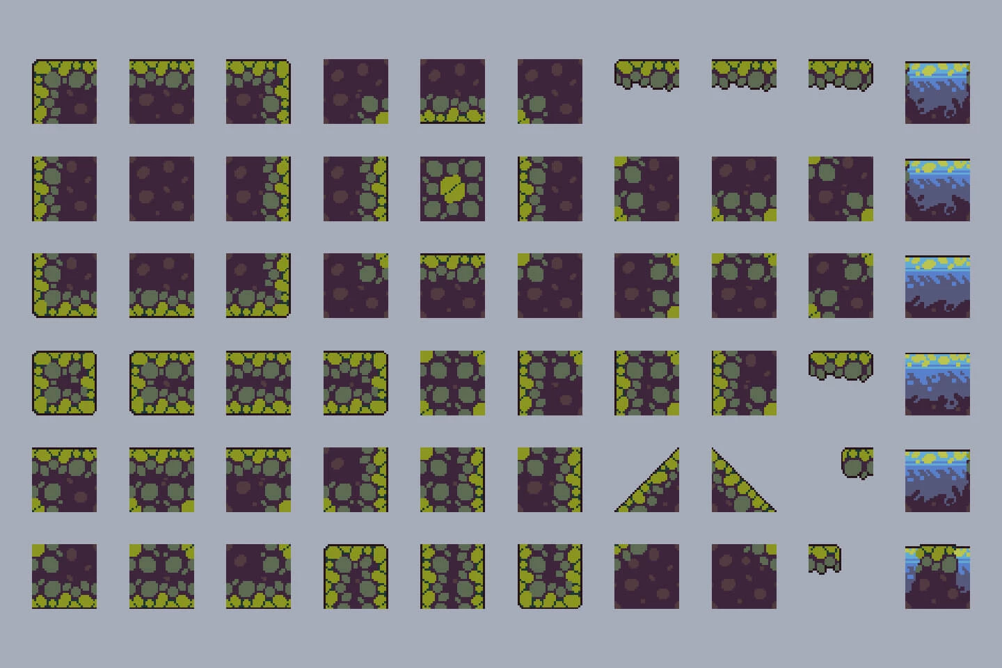 Swamp Game Tileset Pixel Art