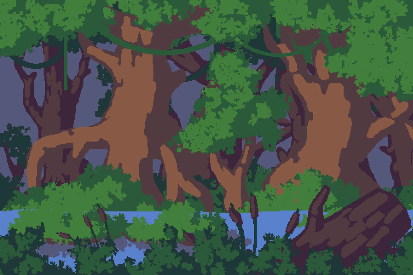 Swamp Game Tileset Pixel Art
